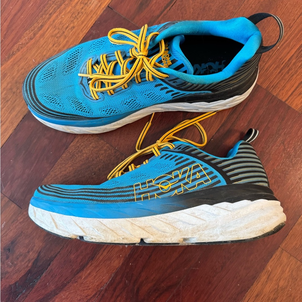 Hoka Blue and Black Athletic Shoes